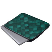 Smaragd-Fliesenmuster – Moderne Luxus Laptopschutzhülle (Vorne Knopf)