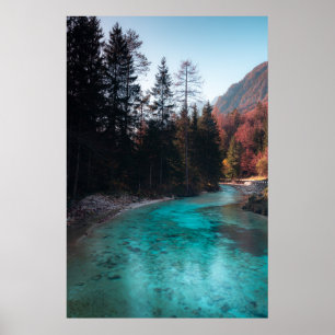 Smaragd Fluss in Mojstrana Poster