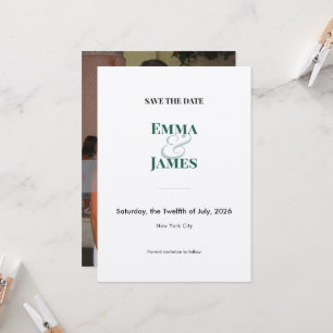 Smaragd-Foto Save the Date mit kaufmännischem Und- Einladung