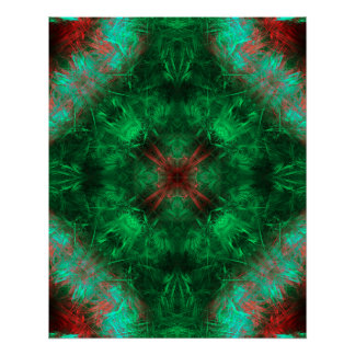 Smaragd-Fraktal-Kunst der Heiligen Geometrie Poster