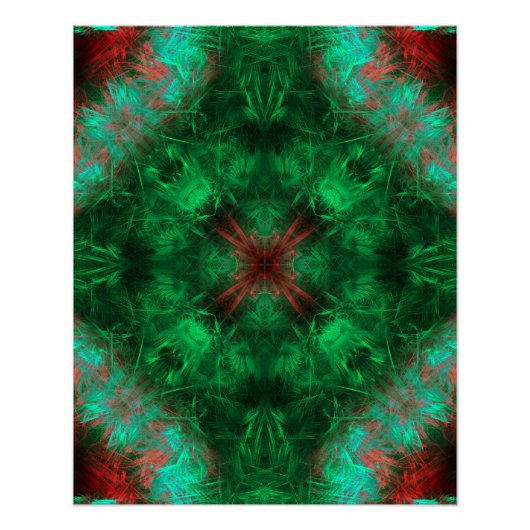 Smaragd-Fraktal-Kunst der Heiligen Geometrie Poster (Vorderseite)