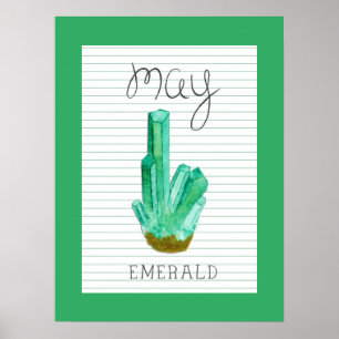 Smaragd Geburtsstein Mai 18x24 Kunstwerk Poster