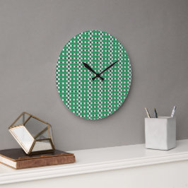 Smaragd Geometrisches Abstractes Muster Design 131 Große Wanduhr