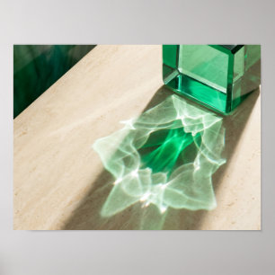 Smaragd-Glas-Ätzlicht-Abstrakt-Wandkunst Poster