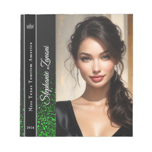 Smaragd Glitz-Wettbewerb Autogrammblock Notizblock