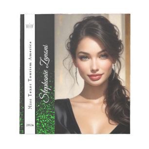 Smaragd Glitz-Wettbewerb Autogrammblock Notizblock