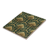 Smaragd-Gold-Art-Deco-Muster Fliese (Seite)