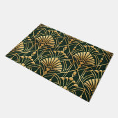 Smaragd-Gold-Art-Deco-Muster Fußmatte (Schrägansicht)