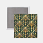 Smaragd-Gold-Art-Deco-Muster Magnet (Vorderseite/Rückseite)