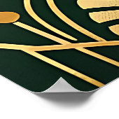 Smaragd-Gold-Art-Deco-Muster Poster (Ecke)