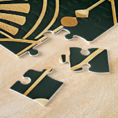 Smaragd-Gold-Art-Deco-Muster Puzzle (Seite)
