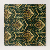 Smaragd-Gold-Art-Deco-Muster Puzzle (Horizontal)