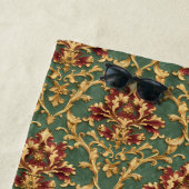 Smaragd-Gold-Barock-Damaskus Strandtuch (Beispiel)