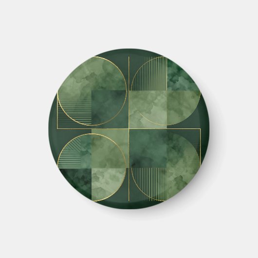 Smaragd-Gold Geometrische Harmonie Magnet (Vorne)