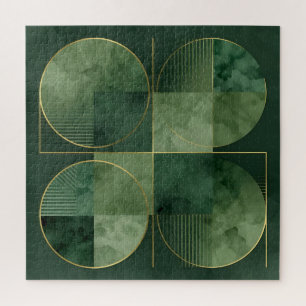 Smaragd-Gold Geometrische Harmonie Puzzle