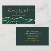 Smaragd-Gold-Handschrift-Calligraphy Visitenkarte (Vorne/Hinten)