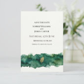 Smaragd-Gold-Hochzeit Save The Date (Stehend Vorderseite)