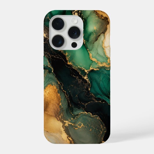 Smaragd-Gold-Marmor-iPhone-16-Hülle iPhone Hülle (Rückseite)