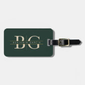 Smaragd-Gold-Monogramm-Gepäckanhänger Gepäckanhänger (Vorderseite horizontal)