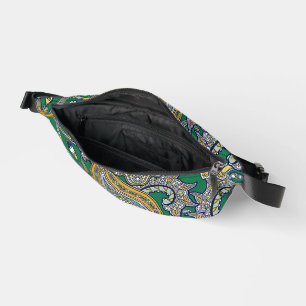 Smaragd-Gold-Paisley-Druck-Fanny-Pack mit zwei Sei Bauchtasche