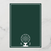 Smaragd-Golf-Hochzeit Folieneinladung (Rückseite)