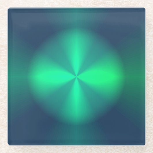 Smaragd grün beleuchtet Design> Untersetzer aus Gl (Vorderseite)