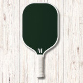Smaragd Grün und Weiß Moderne Monogram Pickleball Schläger