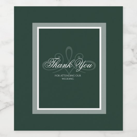 Smaragd-grün-weiß-Weinetikett Weinetikett (Einzelnes Label)