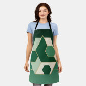 Smaragd-Hexagon geometrische Luxus Schürze (Getragen)