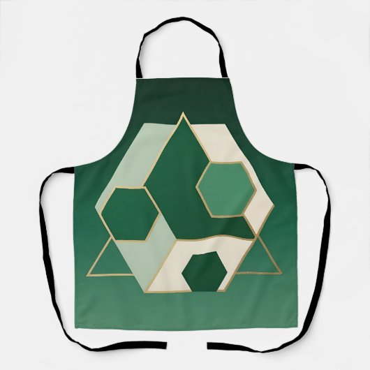 Smaragd-Hexagon geometrische Luxus Schürze (Vorderseite)