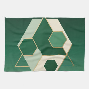 Smaragd-Hexagon Geometrische Luxusausführung Geschirrtuch