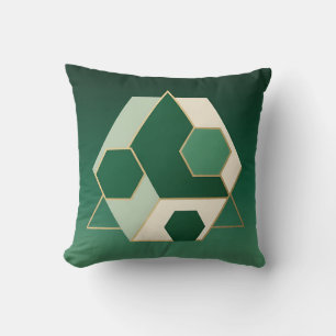 Smaragd-Hexagon Geometrische Luxusausführung Kissen