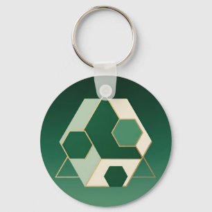 Smaragd-Hexagon Geometrische Luxusausführung Schlüsselanhänger