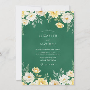 Smaragd-Honig-Blüten-Hochzeit Einladung