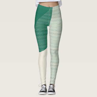 Smaragd-Ivory-Dreiecke Linear Leggings