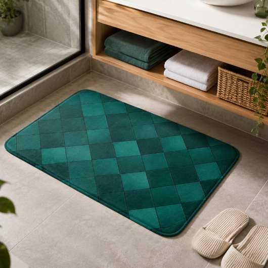 Smaragd-Kachel-Muster – Moderne Luxus Badematte