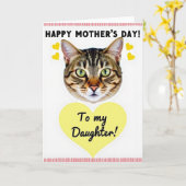 Smaragd Katze Muttertagskarte Karte (Gelbe Blume)