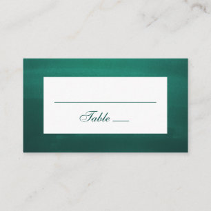 Smaragd klassische Hochzeit. Moderne grüne Eleganz Platzkarte