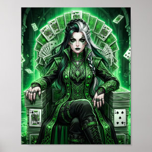 Smaragd-Königin der Pik-Fantasieposter Poster