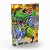 Smaragd Kosmischer Drache Acrylblock Fotoblock (Links)