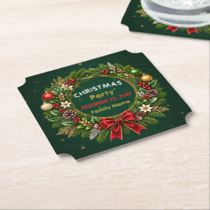 Smaragd-Kranz-Weihnachtsfeier Untersetzer