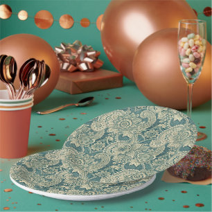 Smaragd-Lace-Medaillon Pappteller