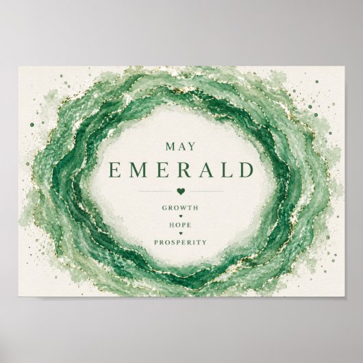 Smaragd-Mai-Geburtsstein-Kunstprint Poster (Vorne)