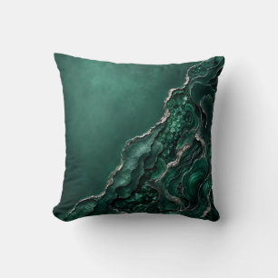 Smaragd-Malachit-Geode-Abstrakte Kunst Luxuriöse Kissen