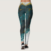Smaragd-Marmor mit goldenen Adern Leggings (Rückseite)