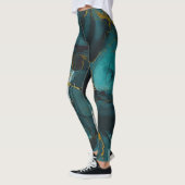 Smaragd-Marmor mit goldenen Adern Leggings (Links)