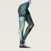 Smaragd-Marmor mit goldenen Adern Leggings (Rechts)