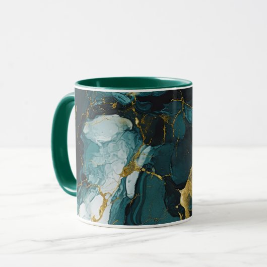 Smaragd-Marmor mit goldenen Adern Tasse (Vorderseite Links)