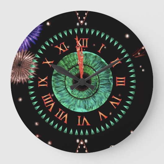 Smaragd-Mitternachtsuhr Große Wanduhr (Vorderseite)