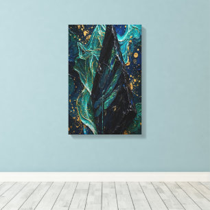 SMARAGD OBSIDIAN - Kosmischer Impasto Leinwanddruck